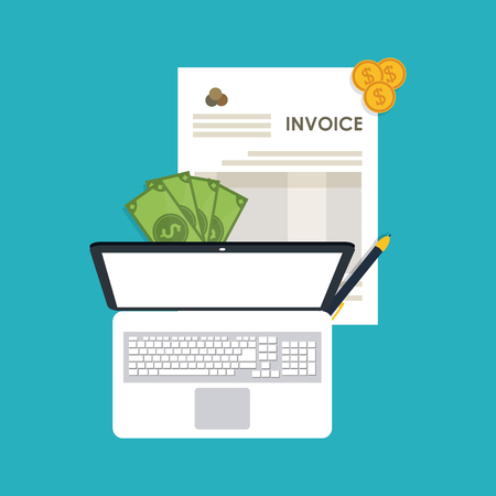 Invoice  concept with icon design, vector illustrationのイラスト素材