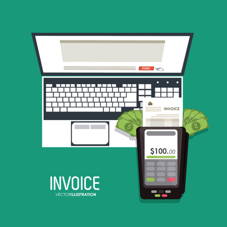 Invoice  concept with icon design, vector illustrationのイラスト素材