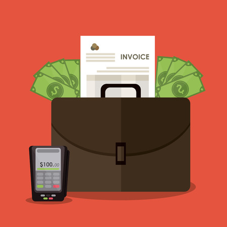 Invoice  concept with icon design, vector illustrationのイラスト素材