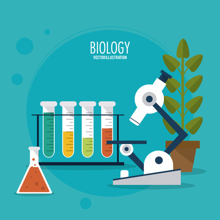 Biology concept with icon design, vector illustrationのイラスト素材