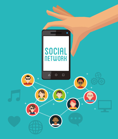 Social media  concept with icon design, vector illustrationのイラスト素材