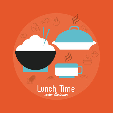 Lunch time concept with icon design, vector illustration 10 eps graphic.のイラスト素材