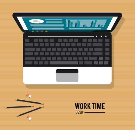 Work time concept with icon design, vector illustration 10 eps graphic.のイラスト素材