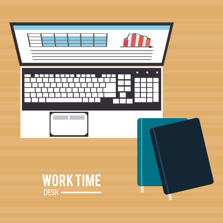Work time concept with icon design, vector illustration 10 eps graphic.のイラスト素材
