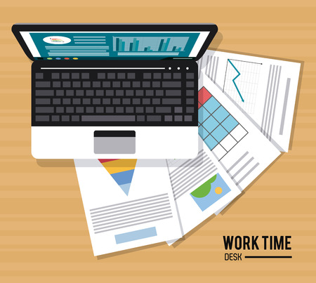 Work time concept with icon design, vector illustration 10 eps graphic.のイラスト素材