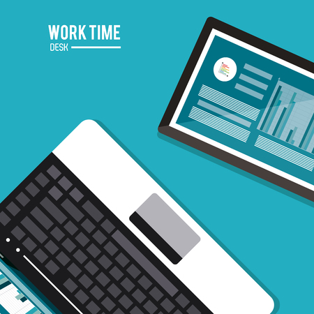 Work time concept with icon design, vector illustration 10 eps graphic.のイラスト素材