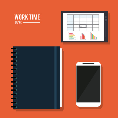 Work time concept with icon design, vector illustration 10 eps graphic.のイラスト素材