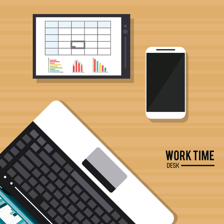 Work time concept with icon design, vector illustration 10 eps graphic.のイラスト素材