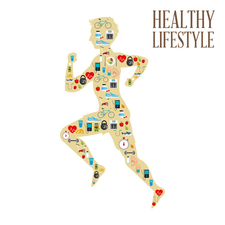 Healthy lifestyle  concept with icon design, vector illustration 10 eps graphic.のイラスト素材