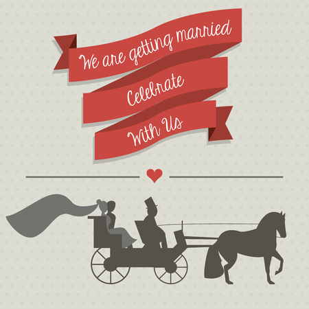 Married concept with icon designのイラスト素材