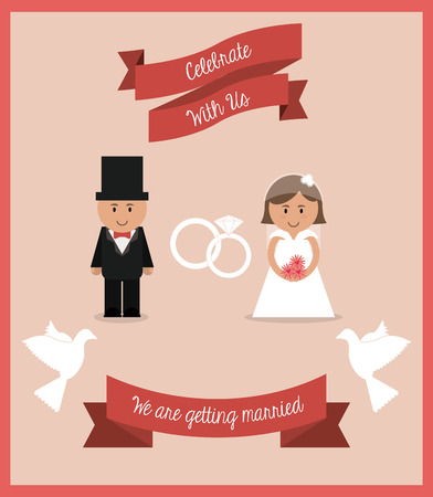 Married concept with icon designのイラスト素材