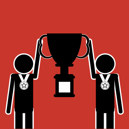 Winner concept with icon designのイラスト素材