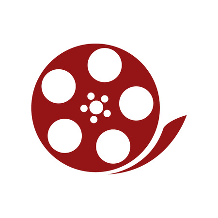 red film reel vector illustration isolated over whiteのイラスト素材