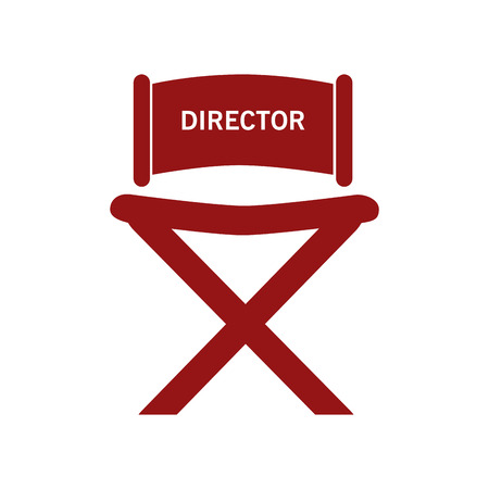 red director chair with letters isolated over whiteのイラスト素材