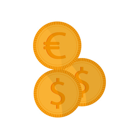black coin with big white dollar sign in the center vector illustration isolated over whiteのイラスト素材