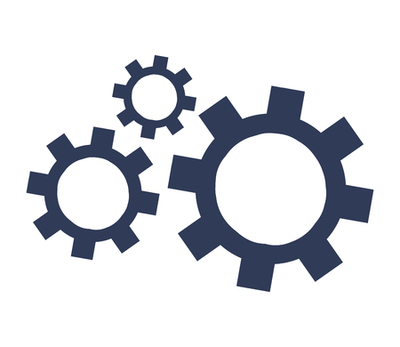 three separate gears of different size vector illustration isolated over whiteのイラスト素材