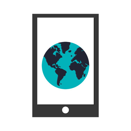 simple grey cellphone or tablet with buttons isolated over whiteのイラスト素材