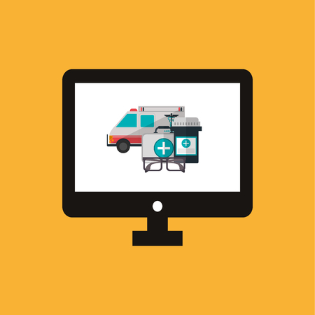 Medical care concept with icon design, vector illustration 10 eps graphic.のイラスト素材