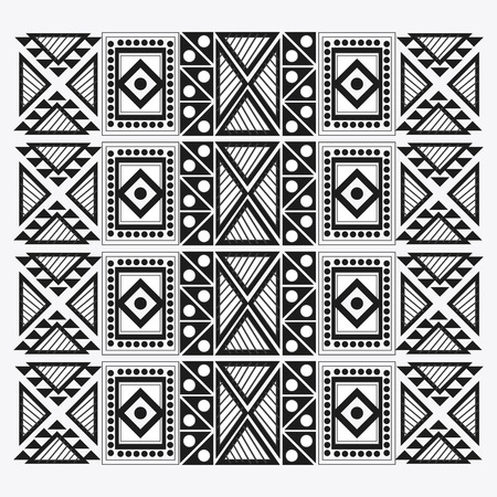 tribal represented by black and abstract ethnic shape design, isolated and flat illustrationのイラスト素材