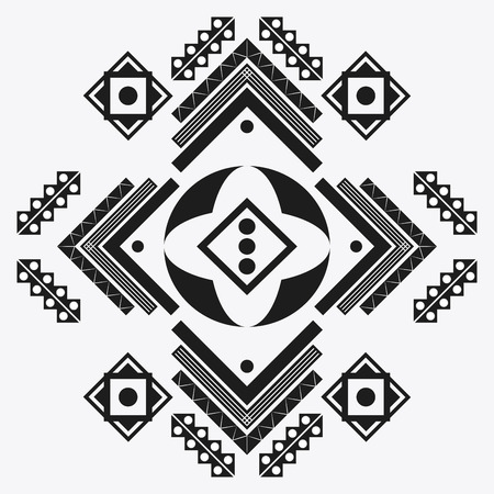 tribal represented by black and abstract ethnic shape design, isolated and flat illustrationのイラスト素材