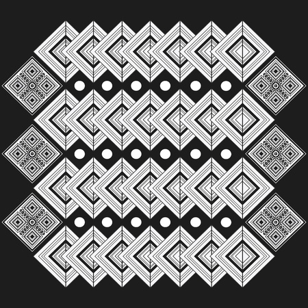 tribal represented by black and abstract ethnic shape design, isolated and flat illustrationのイラスト素材