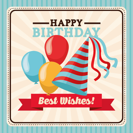 Happy Birthday concept with icon design, vector illustration 10 eps graphic.のイラスト素材