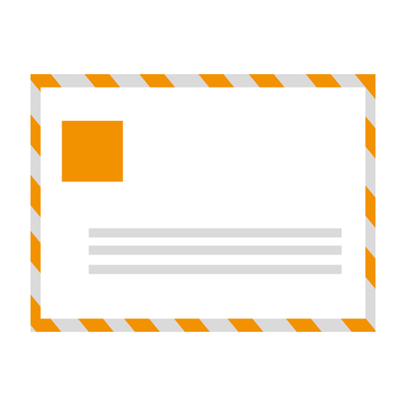 yellow white and grey post office mail envelope vector illustrationのイラスト素材