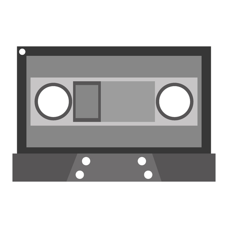 grey cassette vector illustration flat icon styleのイラスト素材