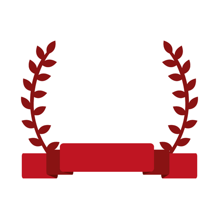 red laurel wreath with banner in the middle vector illustrationのイラスト素材