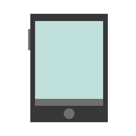 simble grey and blue cellphone with round button vector illustrationのイラスト素材