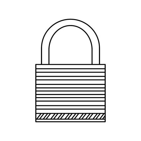 simple black line safety lock vector illustrationのイラスト素材