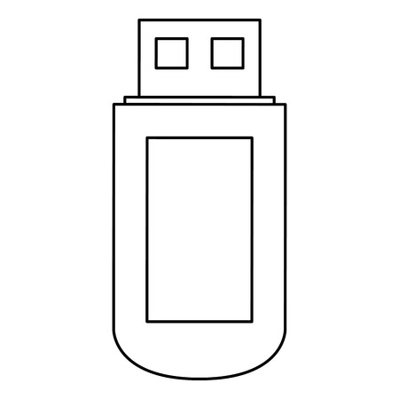 simple black line usb vector illustration flat style designのイラスト素材