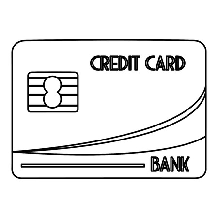 simple black line credit card with letters vector illustrationのイラスト素材