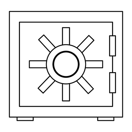 simple black line safety vault vector illustrationのイラスト素材