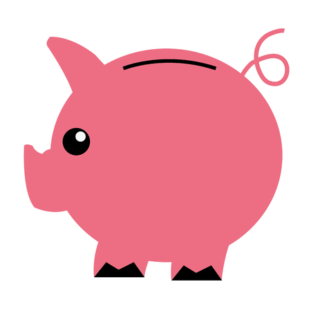 cartoon pink piggy bank vector illustration flat style designのイラスト素材