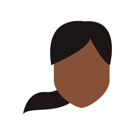 dark skin woman with and pony tail vector illustrationのイラスト素材