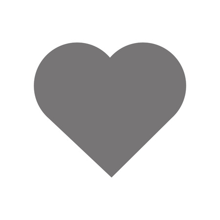 hearth shape icon design, gray on white backgroundのイラスト素材