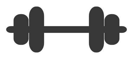 simple black barbell vector illustration flat style designのイラスト素材