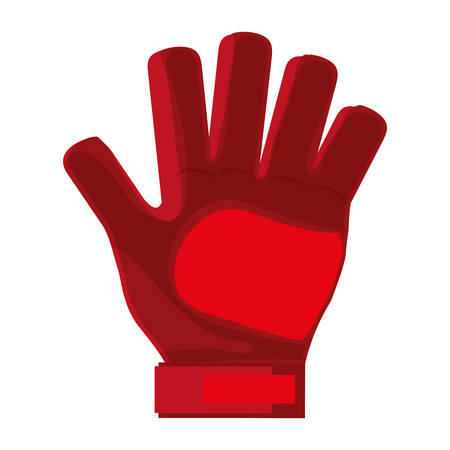 red goalkeeper single glove vector illustration flat style designのイラスト素材