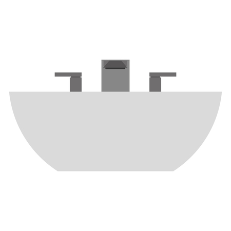 flat design white bathroom sink icon vector illustrationのイラスト素材