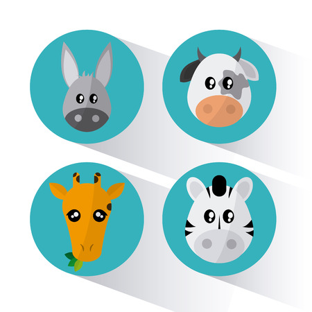 Animal concept with cartoon icons design, vector illustration 10 eps graphic.のイラスト素材