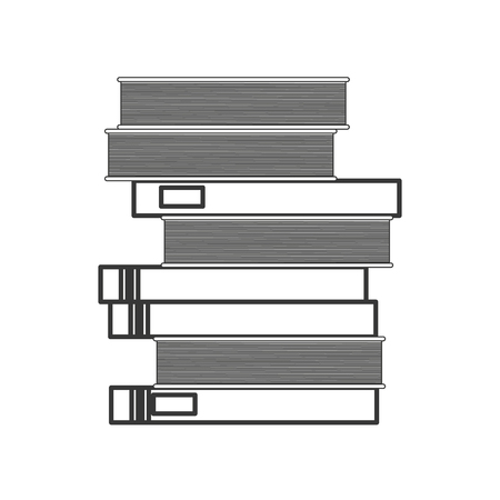 line design stack of books icon vector illustrationのイラスト素材