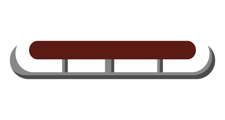 flat design classic wooden sled icon vector illustrationのイラスト素材