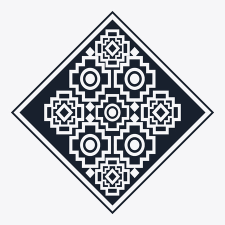 tribal represented by black and abstract ethnic shape design, isolated and flat illustrationのイラスト素材