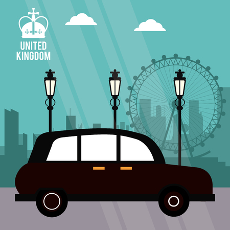 United kingdom concept represented by traditional car icon. Colorfull and flat illustrationのイラスト素材
