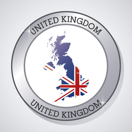 United kingdom concept represented by map and flag icon. Colorfull and flat illustrationのイラスト素材