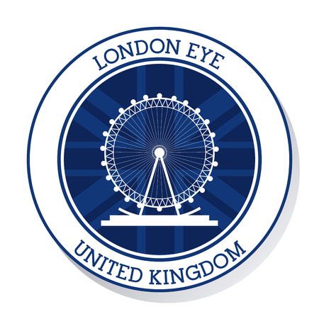 United kingdom concept represented by london eye icon. Colorfull and flat illustrationのイラスト素材