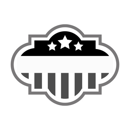 black and grey flat design united states flag badge vector illustrationのイラスト素材