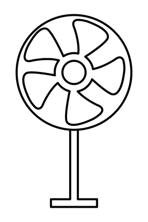 simple black line fan icon vector illustrationのイラスト素材