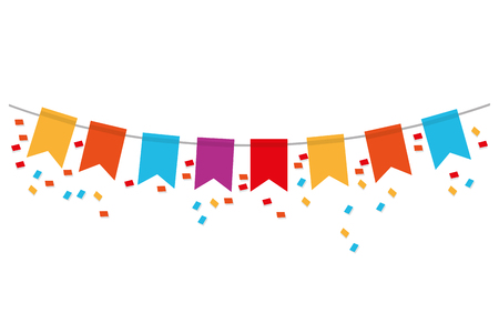 colorful party decoration banner icon vector illustrationのイラスト素材